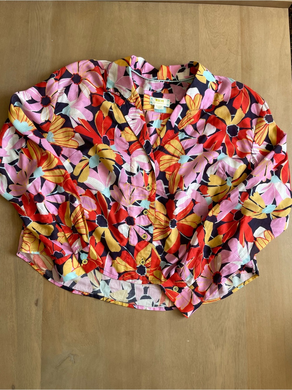 Anthropologie Maeve Floral Cropped Button-Down Shirt - Picture 6 of 14